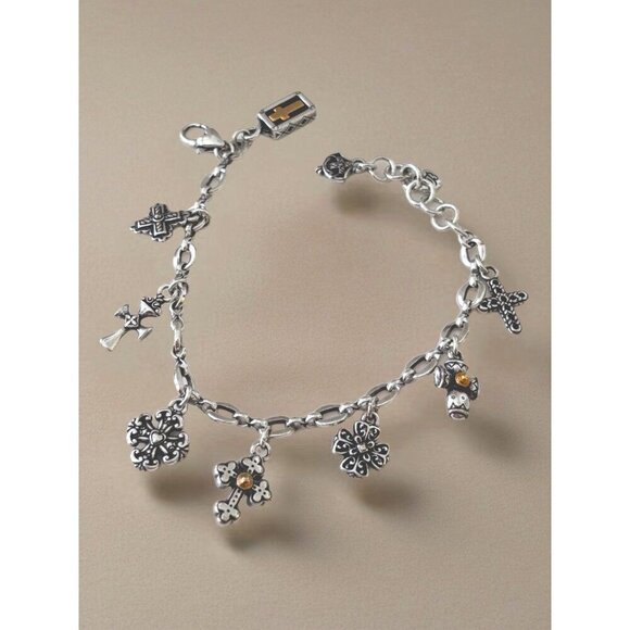 Brighton Eternity Cross Charm Bracelet EUC - Picture 1 of 7